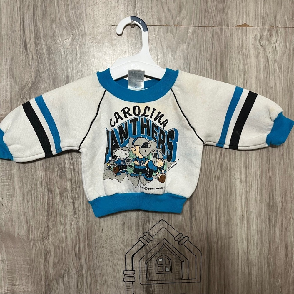 Vintage 90s Carolina Panthers Crewneck Sweatshirt 12 Months SNOOPY PEANUTS
